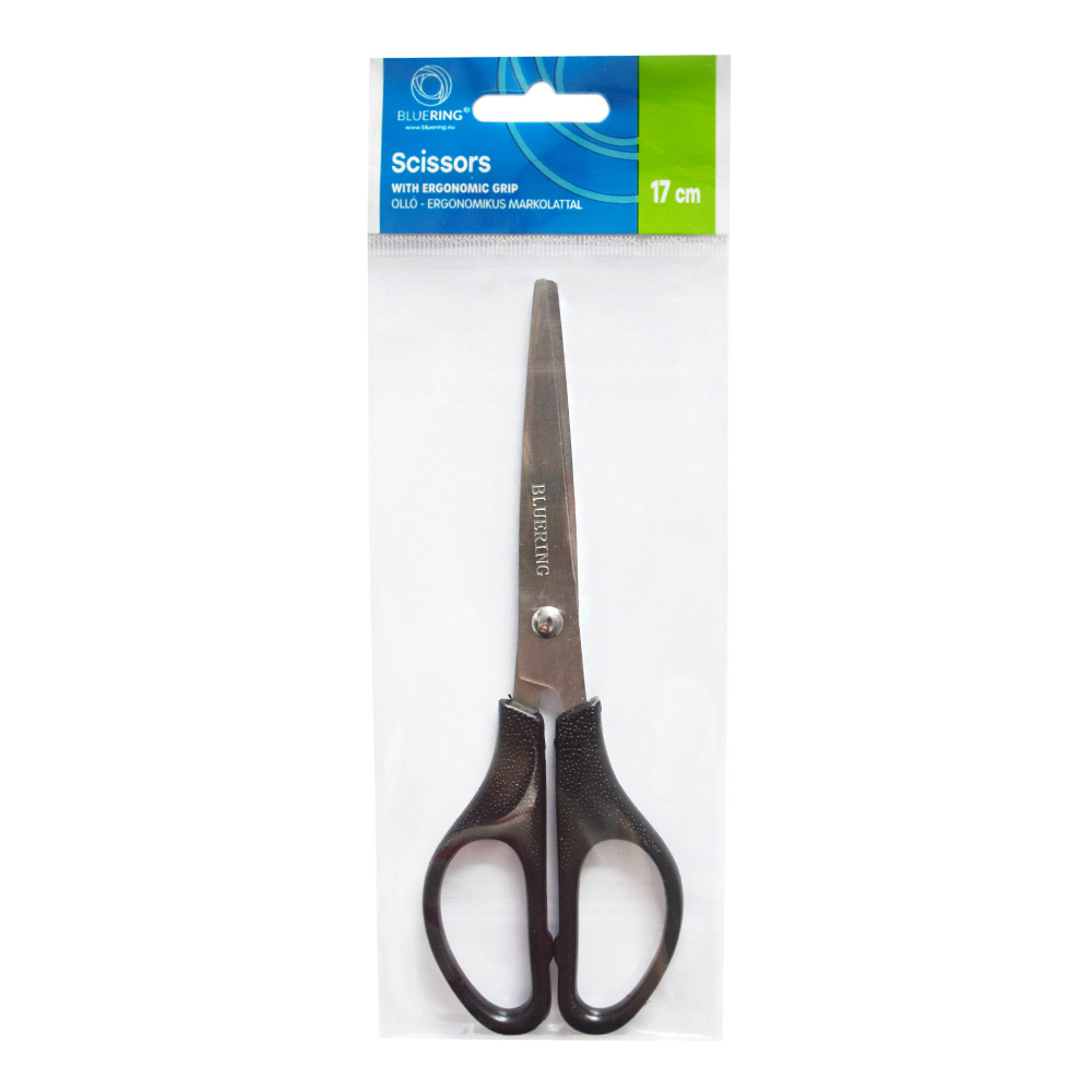 Ножиці 17 cм, пластикові ручки з ергоном. вставками Bluering®